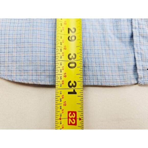 J. Crew Size Small 14.5-15 Mens Blue Orange White Check Long Sleeve Cotton Shirt - Picture 7 of 9